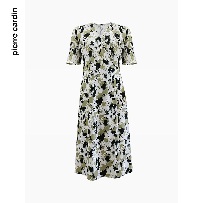 【皮尔卡丹女装】夏季通勤小众优雅短袖连衣裙【专柜正品】