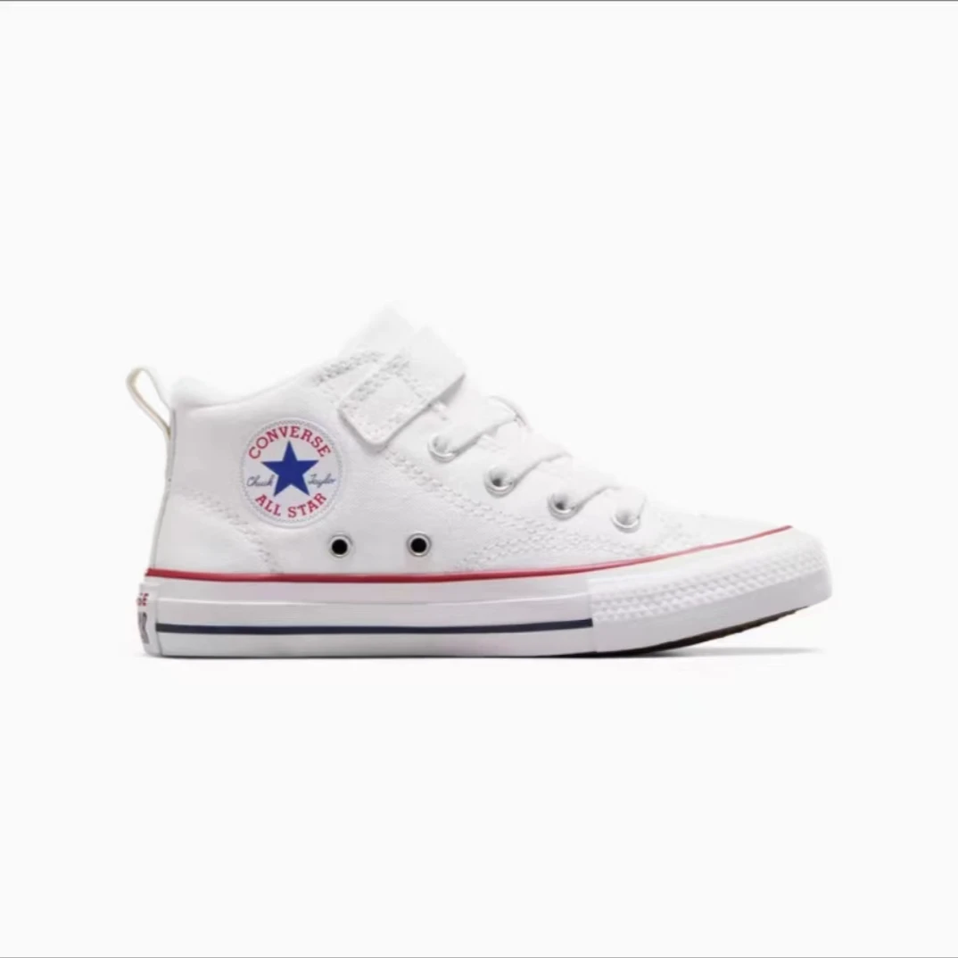 CONVERSE匡威儿童白色百搭魔术贴中帮帆布鞋A04824C-H-33