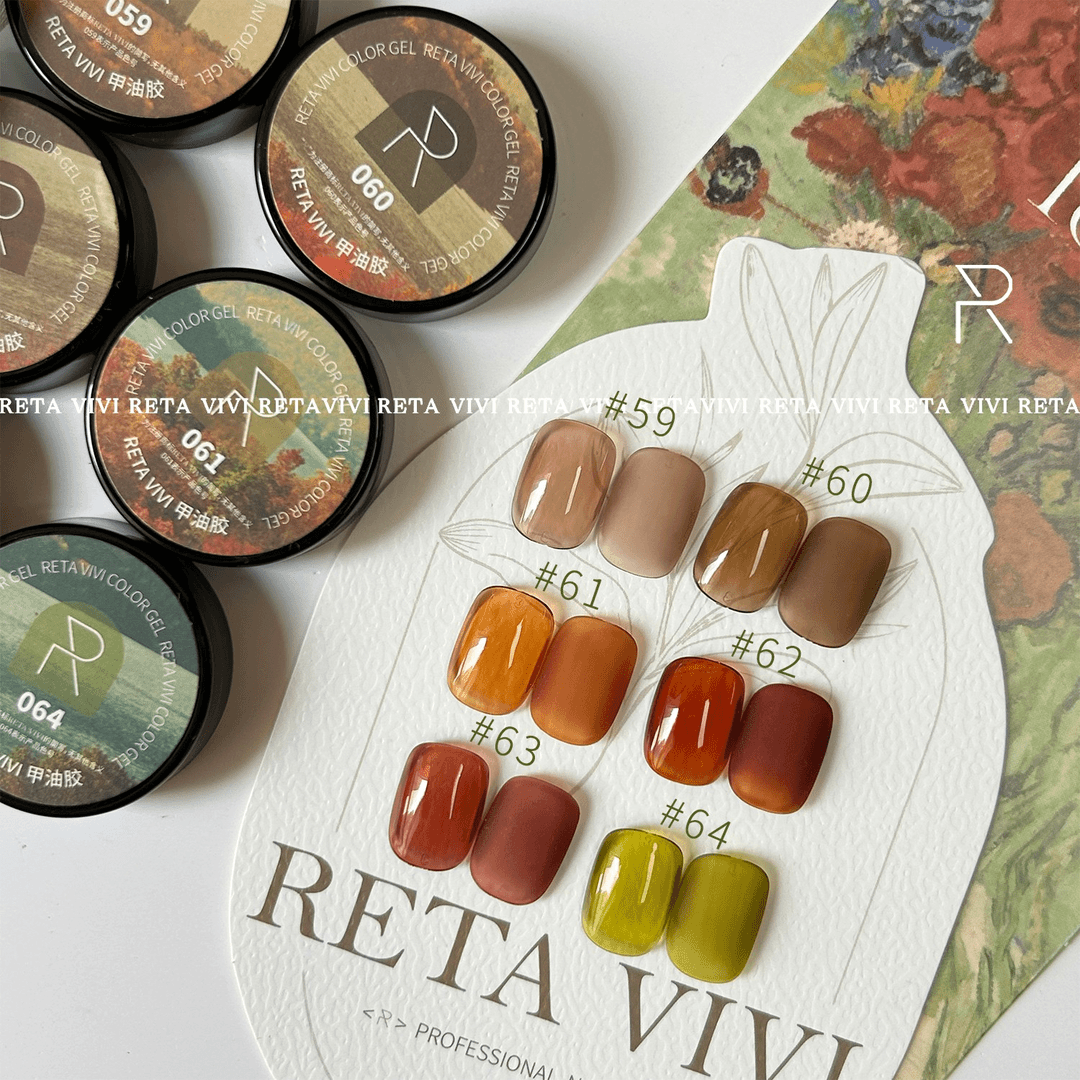 RETA VIVI 103色 琥珀系列 59-64号 透色 罐装甲油胶5g