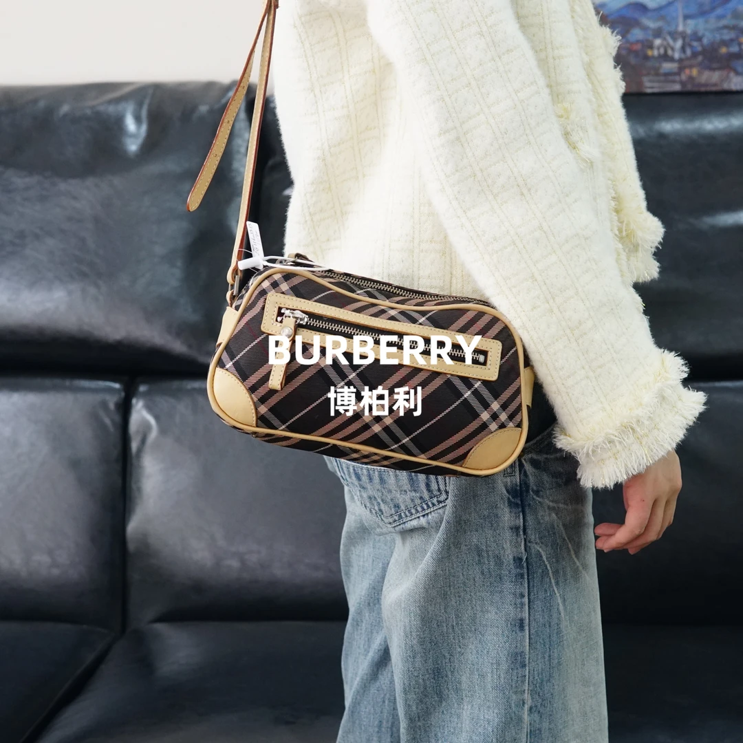 95新 BURBERRY/博柏利 巴宝莉 格纹斜挎包/ZG11603515/3515