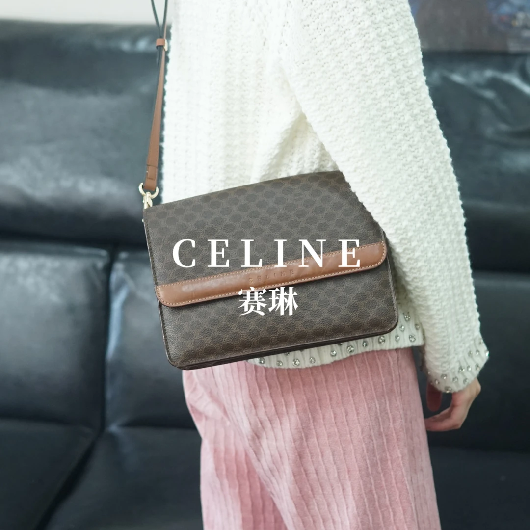 95新 Celine/思琳 老花斜挎包/JJ10414962/4962