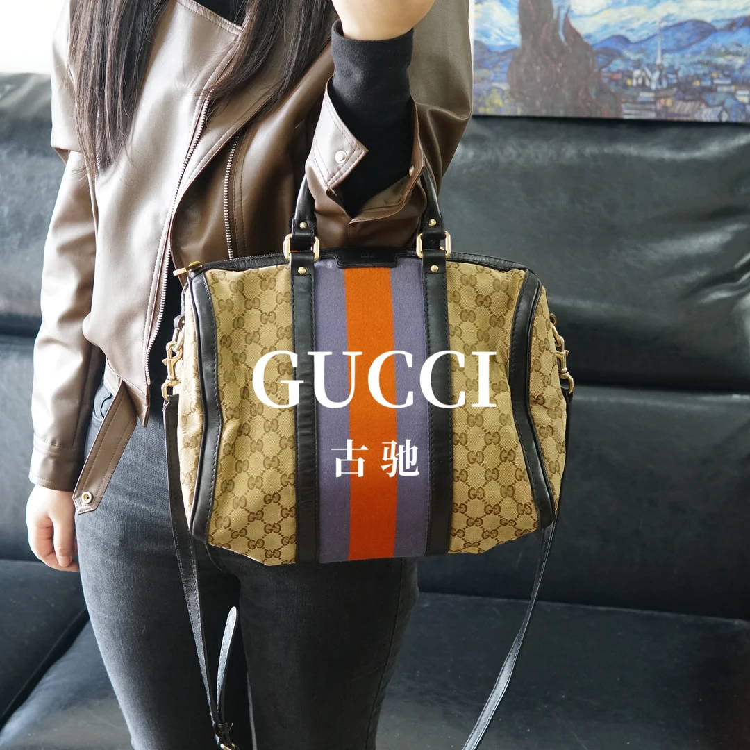 95新 GUCCI/古驰 老花枕头包/WJ09715007/5007