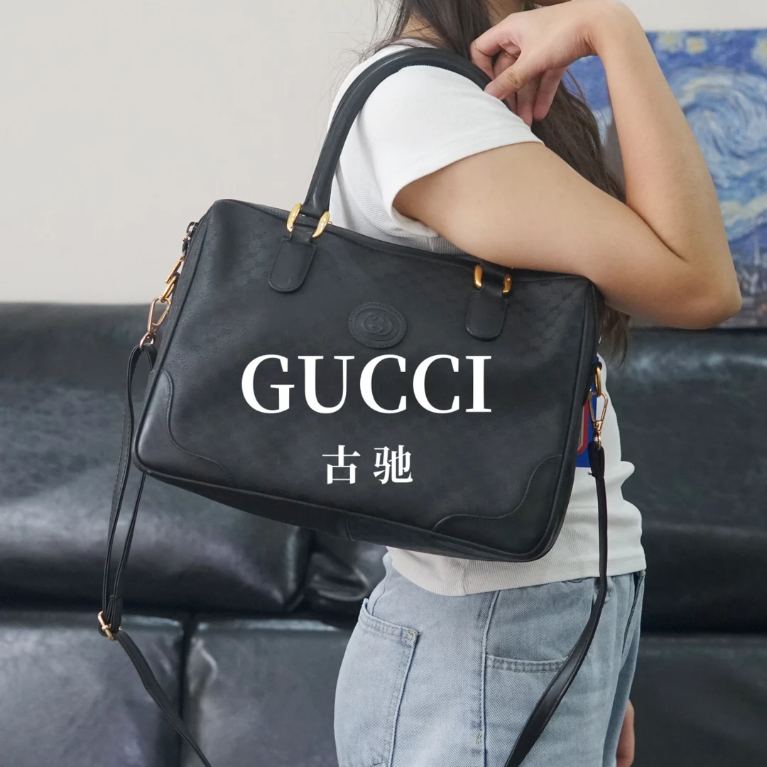 95新 GUCCI/古驰 黑色斜挎包/FYJJ09616344/6344