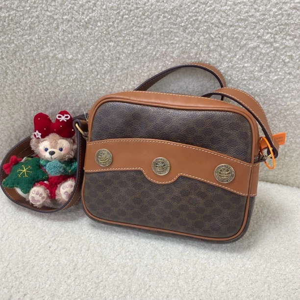 95新 Celine/思琳 XM/凯旋门满印老花金币斜挎包/SC09329013换