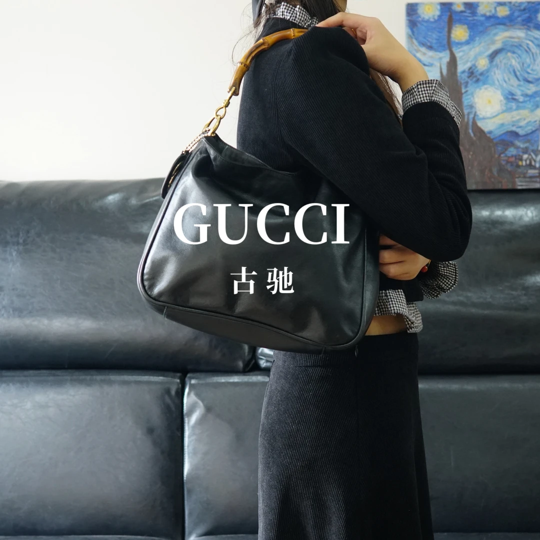 95新 GUCCI/古驰 黑色单肩包/JJ11704258/4258