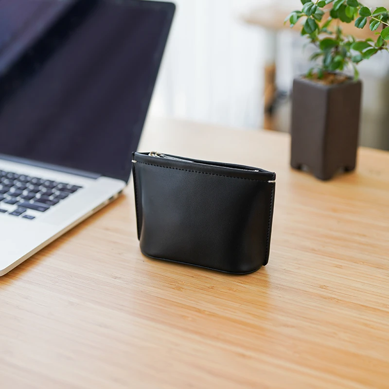 头层牛皮桌面多功能收纳包真皮首饰耳机数据线硬币口红迷你零钱包