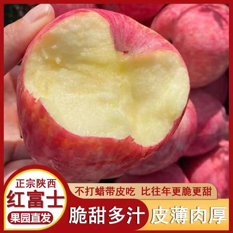 【粉丝专享】正宗陕西新鲜农家水果洛川苹果脆甜多汁带箱1-10斤包