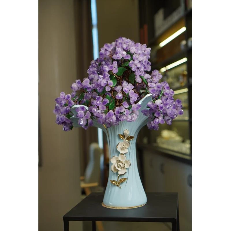 【川行】紫水晶招财树客厅玄关装饰家居摆件轻奢结婚开业乔迁新居