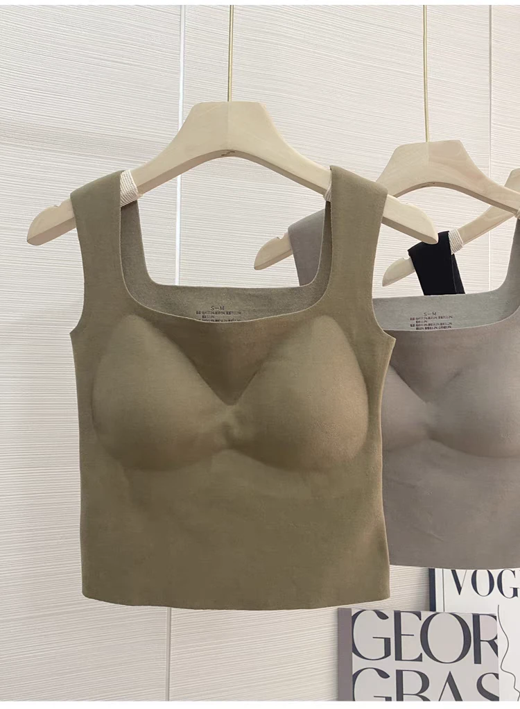 【全国包邮】黛美瑞1055无痕带胸垫加绒吊带背心女