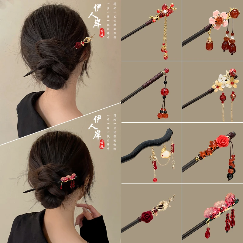 新年儿童发簪古风步摇流苏发钗汉服发饰女童古装头饰簪子女孩过年