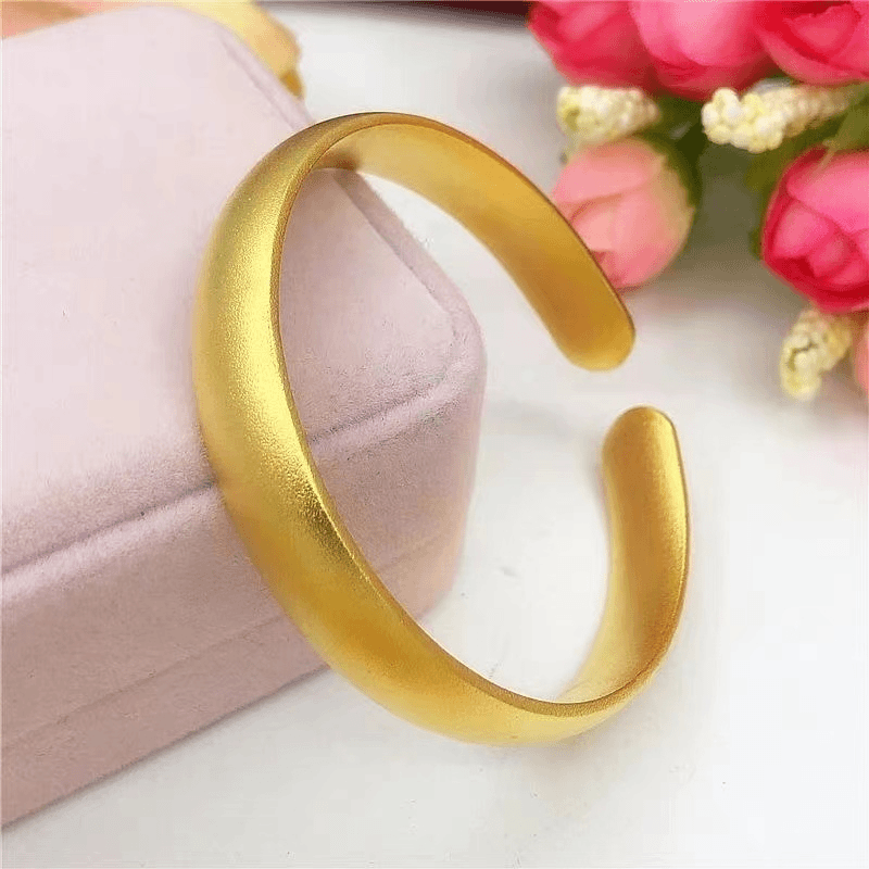 金包足银 开口泥鳅背轮胎手镯  磨砂时尚传承