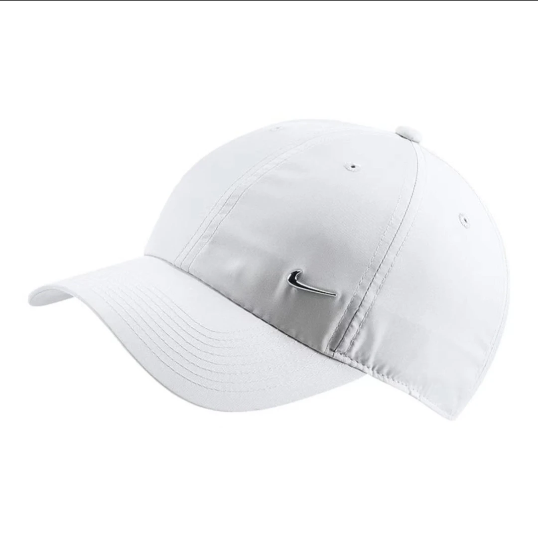 Nike 金属徽标可调节运动棒球帽男女同款白色拼接刺绣943092-100