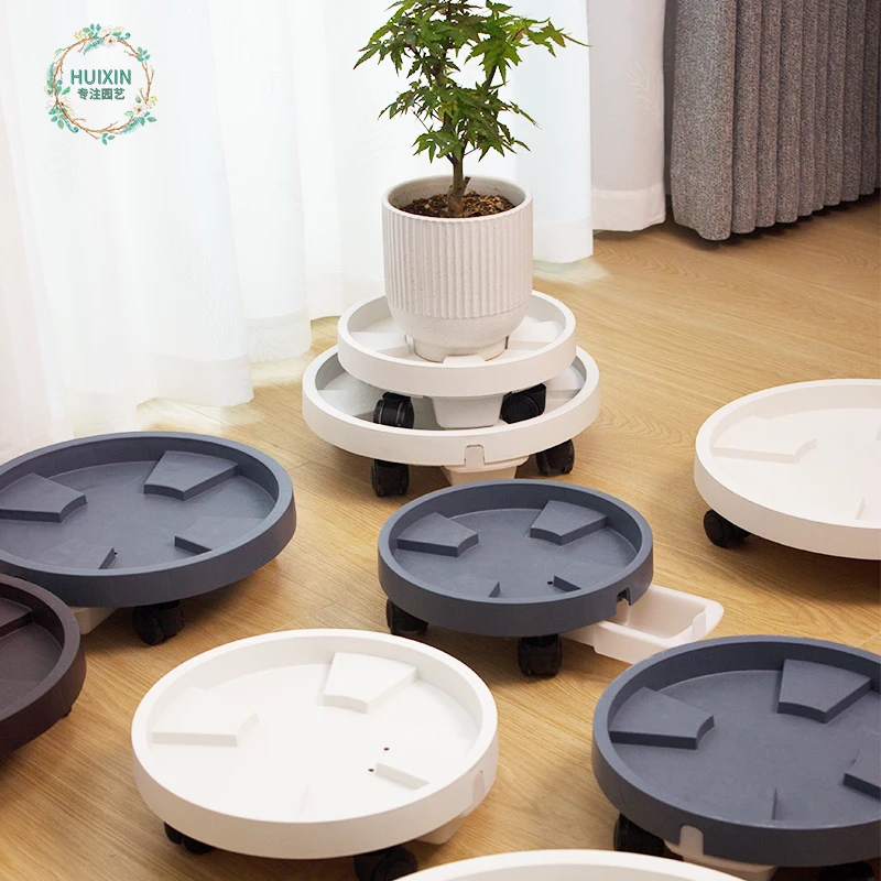 卉馨钢化花盆底座带轮子加深加厚移动花盆托盘结实耐用绿植盆栽