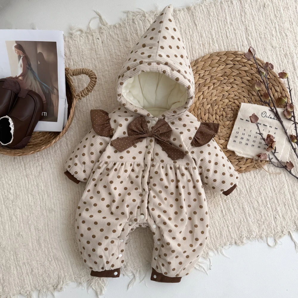 加绒加厚点点连体爬服（穿到0度