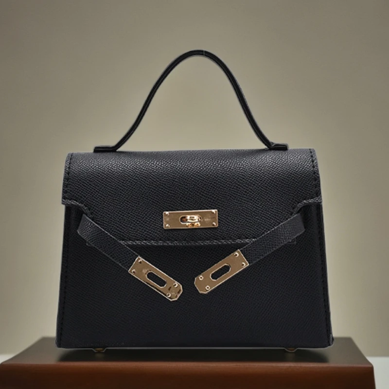 小包包复古手提包女新款潮流凯莉包单肩背包简约质感斜挎女包