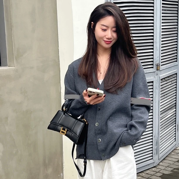 【男女同款】马卡龙开衫正确高版本经典情侣款春秋羊毛衫学院风