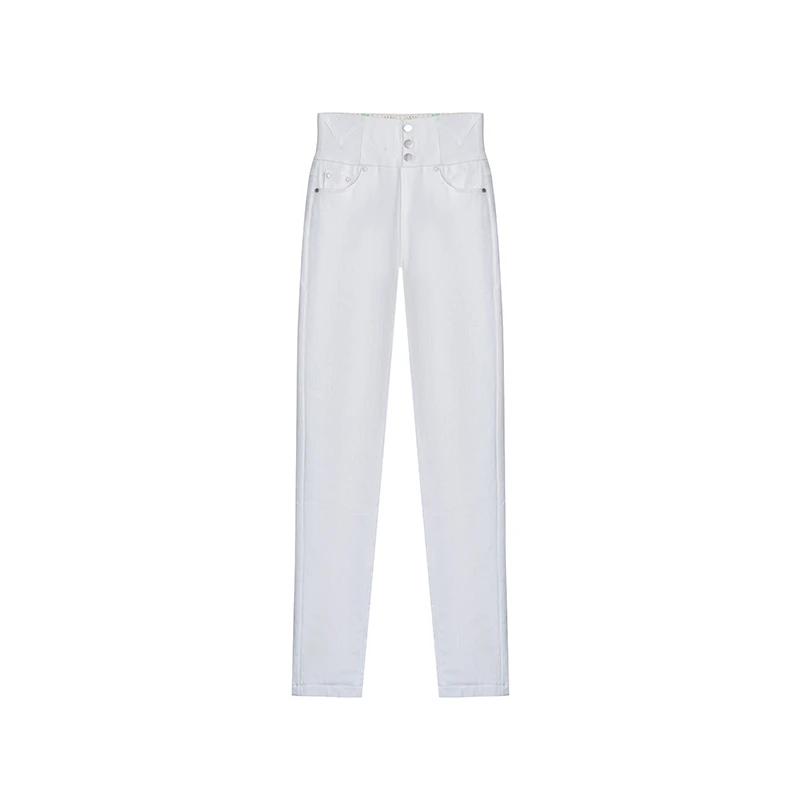 【芳芳惊喜】2024正品白鹅绒保暖弹力艾草高腰牛仔三防羊毛裤F777