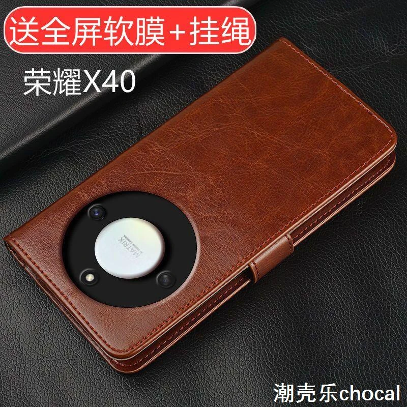 荣耀X40手机壳翻盖华为Honor保护皮套RMO-AN00防摔软全包5G男女