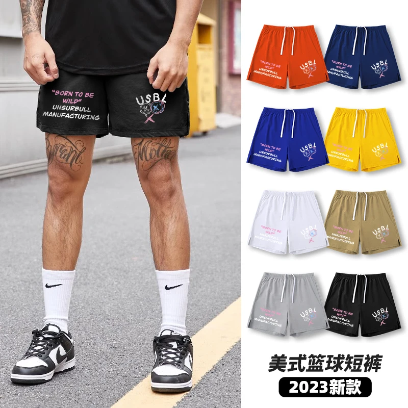美式新款篮球运动训练宽松休闲运动短裤透气速干排汗潮流复古百搭