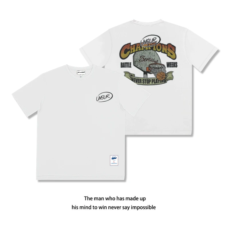 夏季美式网眼速干透气潮流投篮服篮球短袖运动健身训练休闲T恤