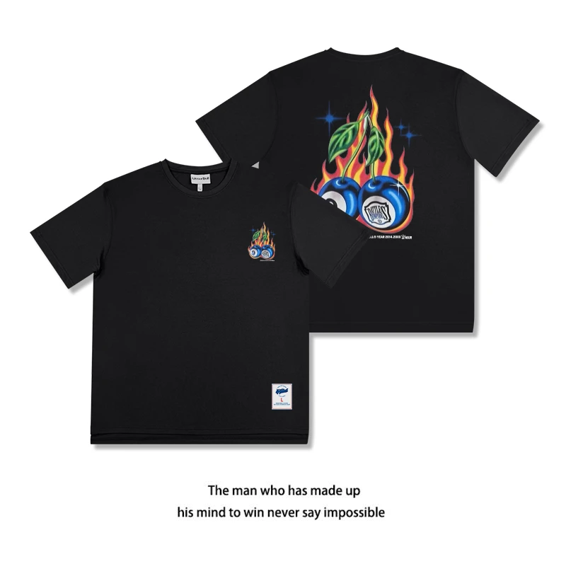 夏季火焰樱桃篮球短袖速干透气投篮服潮流运动跑步健身休闲网眼