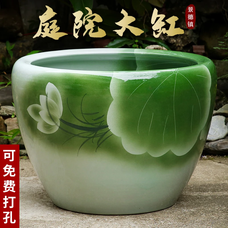 景德镇陶瓷摆件鱼缸流水器喷泉家用鱼缸大号客厅加湿招财