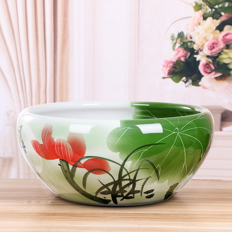 景德镇陶瓷摆件鱼缸流水器喷泉家用鱼缸大号客厅加湿招财