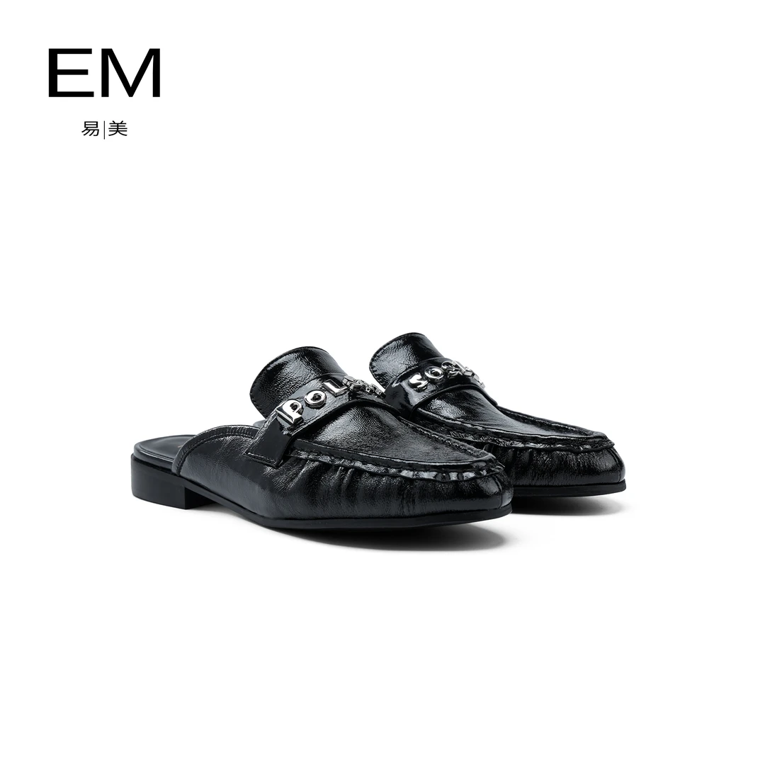 【宠粉季专享】EM2024春夏新款羊皮穆勒拖平跟包头拖鞋E24AAE252
