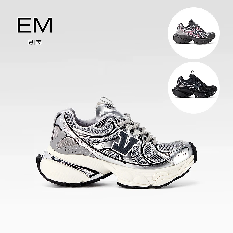 EM【五一捡漏专享】新款透气网布老爹鞋女厚底休闲运动鞋潮M6049