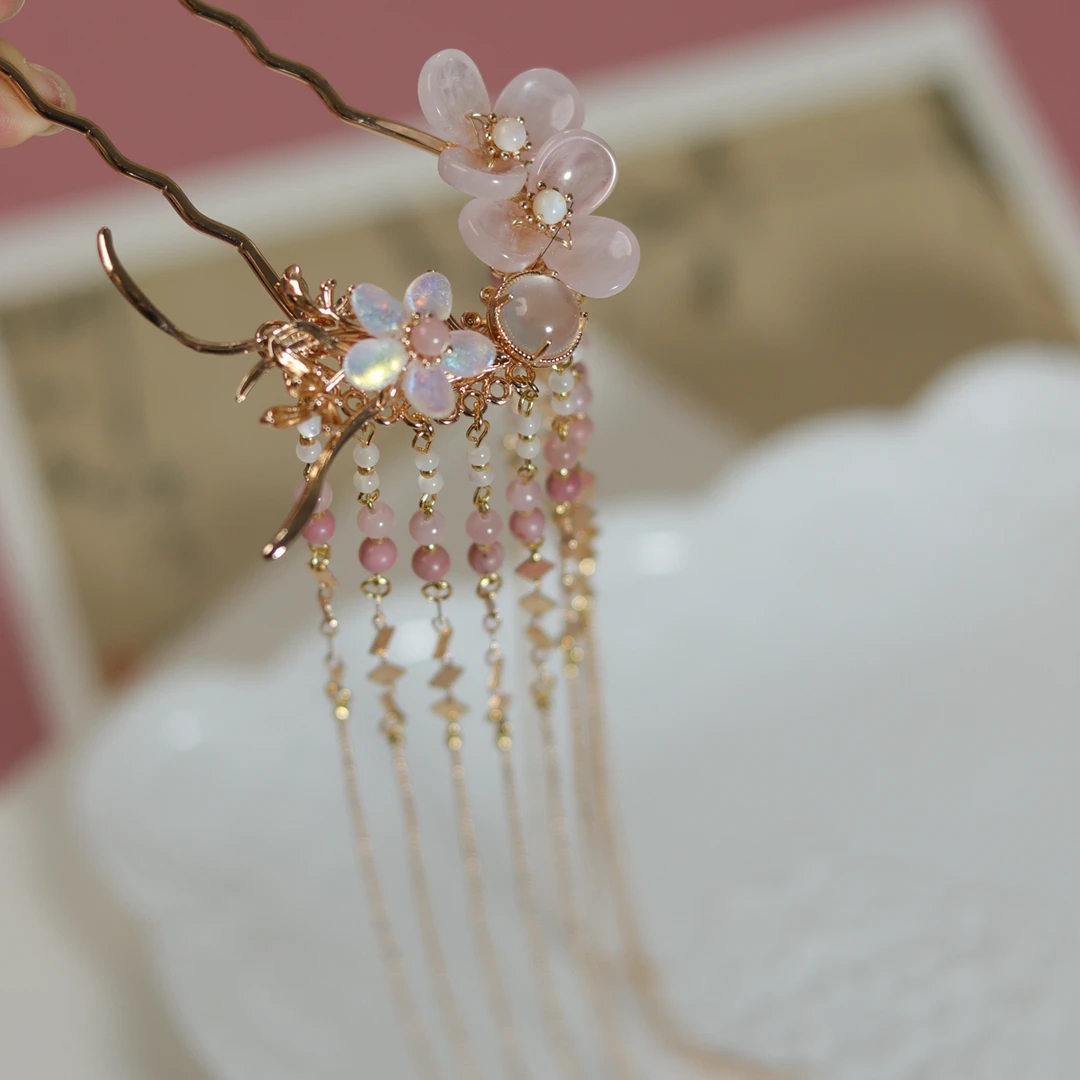 原创手工古风饰品古典国风汉服搭配超仙长流苏步摇发簪发钗配饰