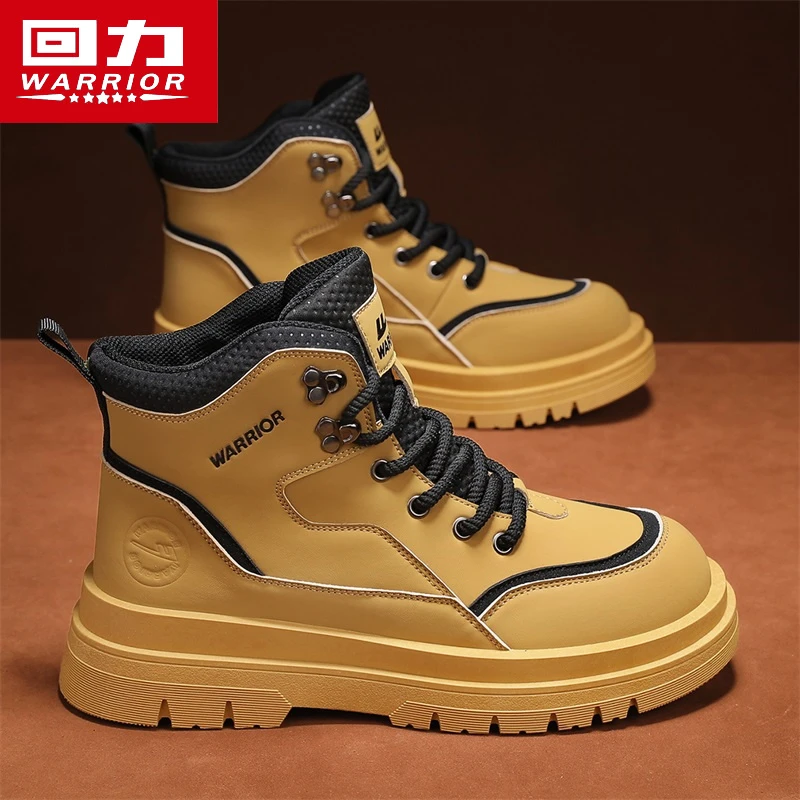 回力马丁靴男款秋季2024新款高帮复古潮鞋户外休闲防滑耐磨工装鞋