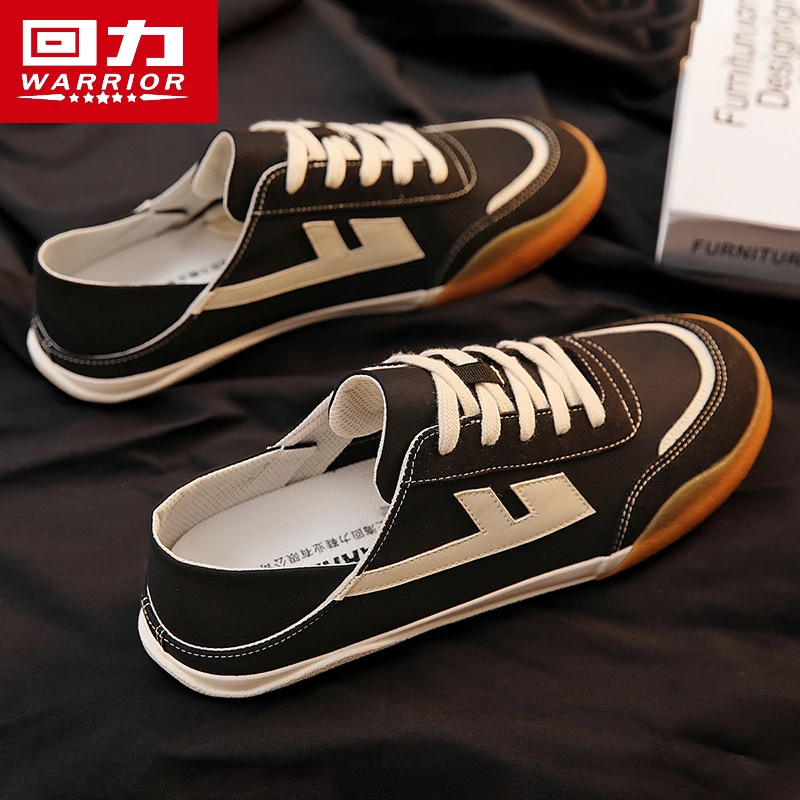 【回力】情侣帆布鞋子男女秋季透气薄款2023新款半拖低帮休闲板鞋潮
