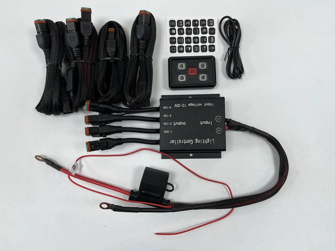 越野汽车LED射灯具四路无线遥控开关总成BJ40皮卡F150坦克300改装