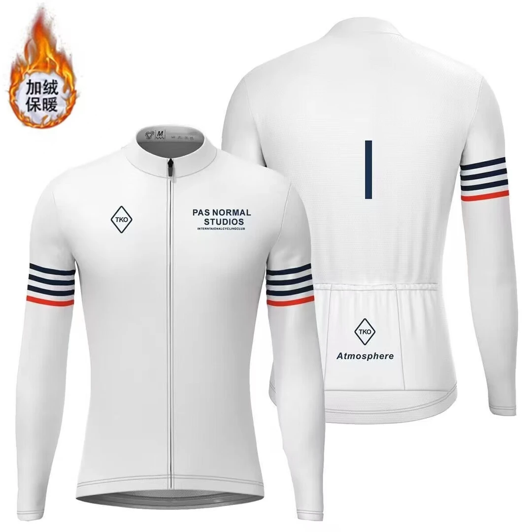 2024新款PAS男子长袖骑行服上衣骑行户外抓绒冬季骑行服长袖加厚