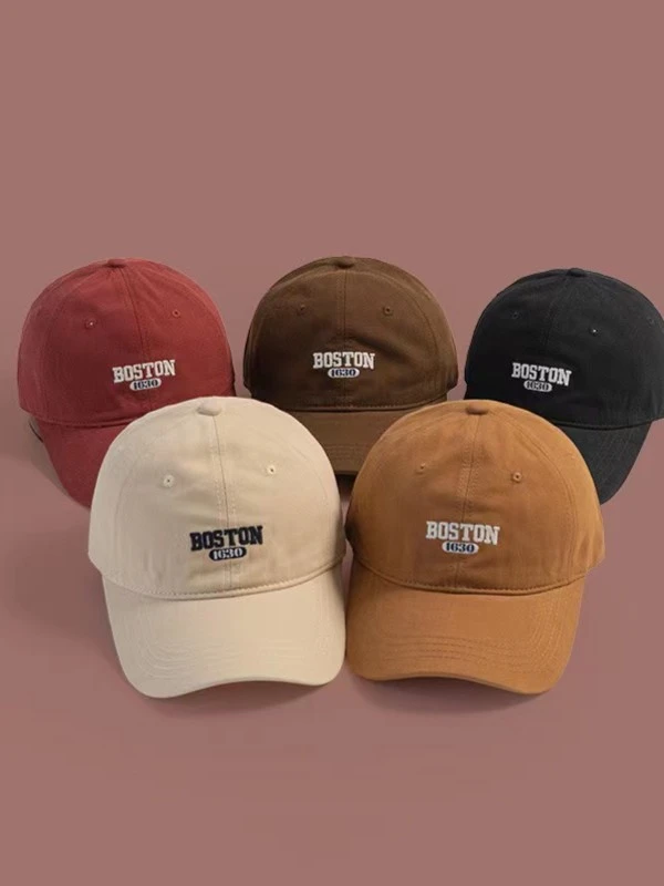 2024新款时尚百搭棒球帽显脸小刺绣鸭舌帽简约情侣款帽子硬顶帽子