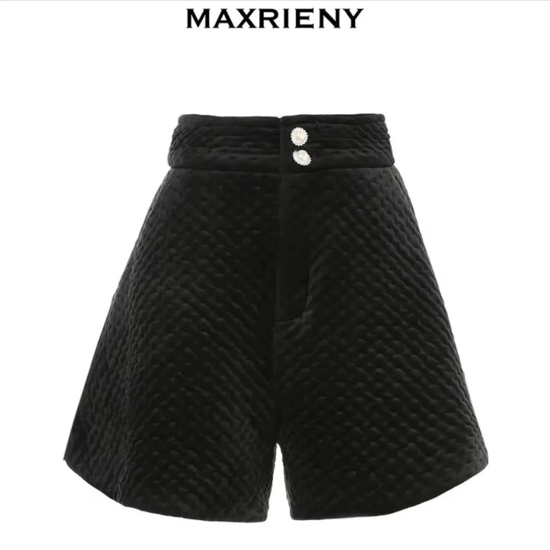 MAXRIENY高腰微喇短裤MC8341090114PA0A90