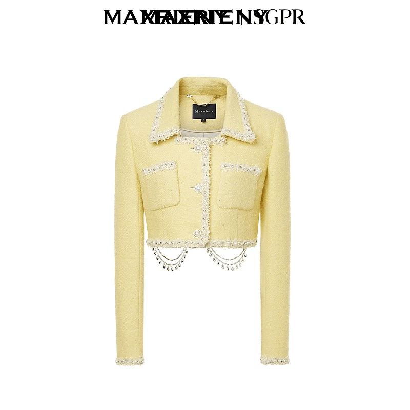 MAXRIENY名媛千金小香风日落黄花纱香风外套气质长袖MC88JA540Y30