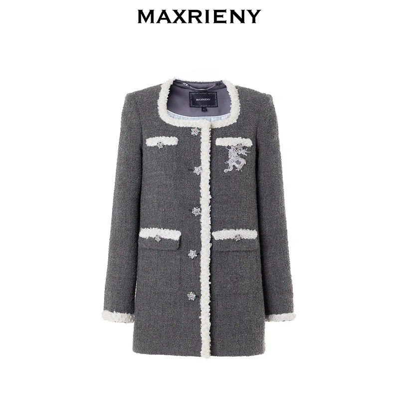 MAXRIENY琉璃小香外套格雷穿搭新款冬小香风气质MC88JA781A80