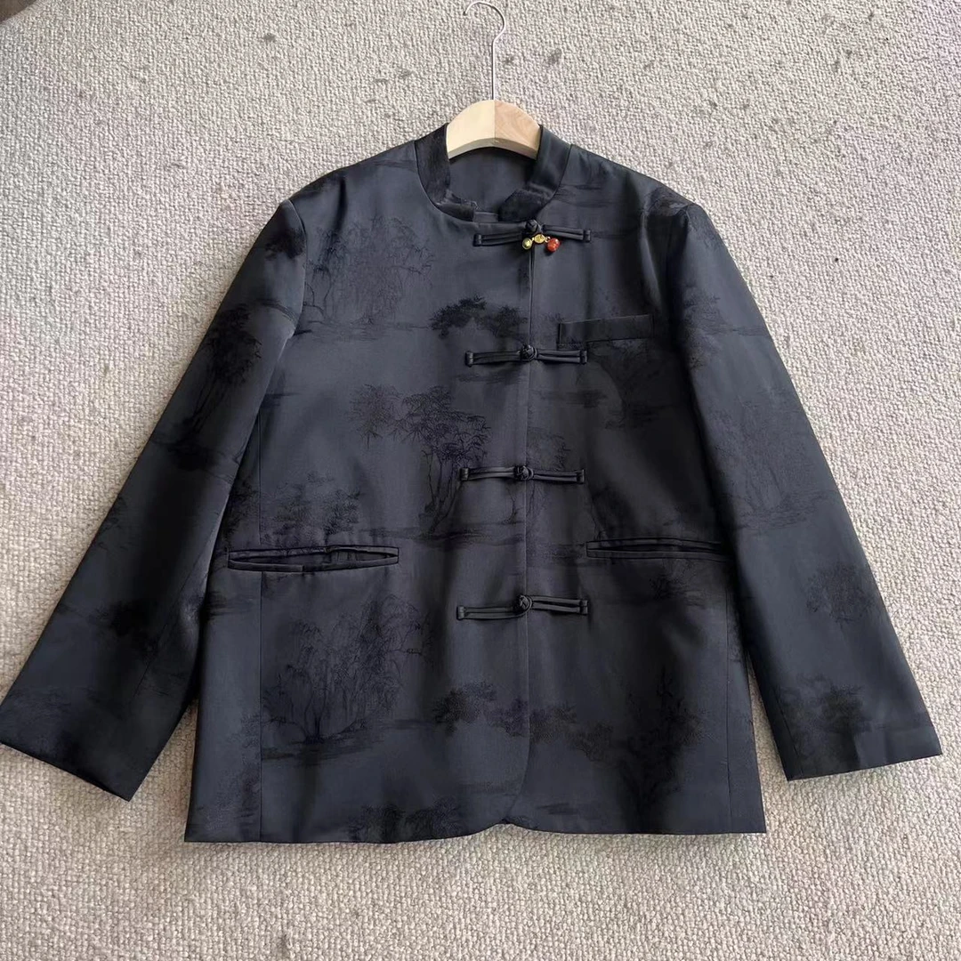 31109黑色国风外套