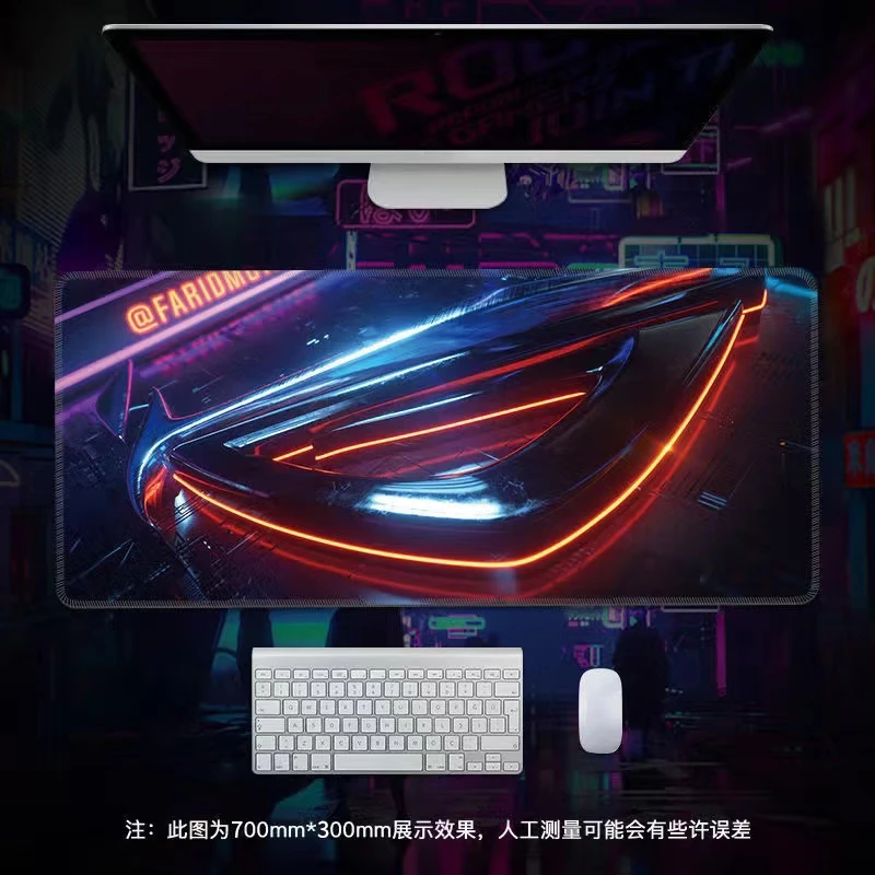 鼠标垫超大号键盘垫logo电竞游戏办公桌垫锁边图案随机
