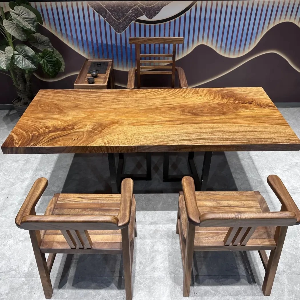 212-91-6.5实木茶桌椅新中式禅意家用办公室功夫泡茶客厅大板茶桌