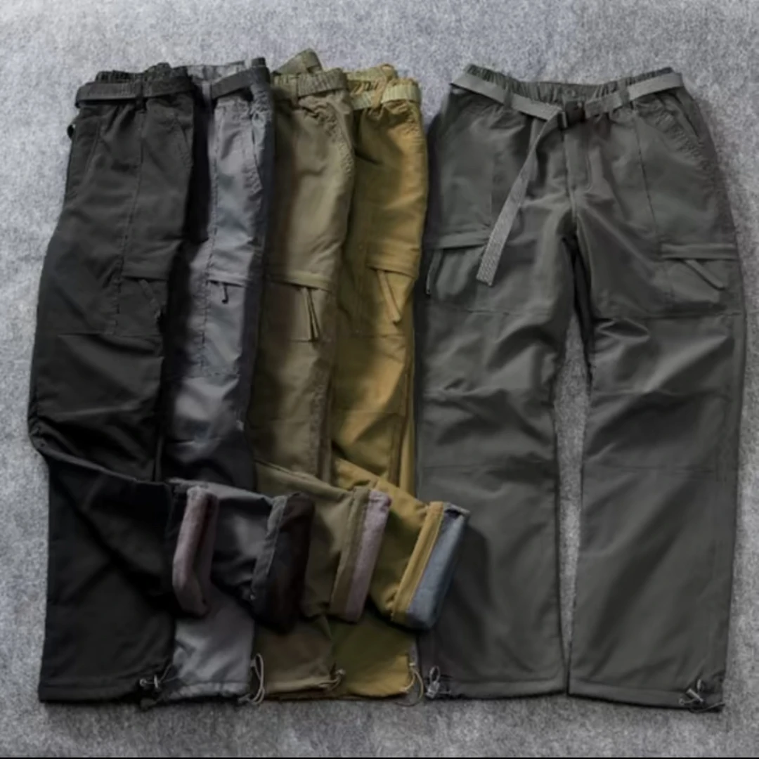 【加绒、单款 】防风防水户外软壳裤直筒冬季多口袋工装男户外登山裤