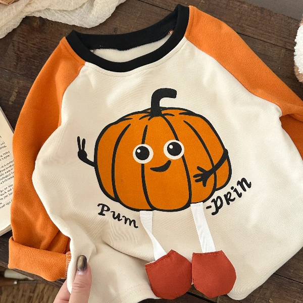 德绒休闲南瓜小脚儿童宝宝洋气长袖韩版女童保暖百搭潮流男童套头