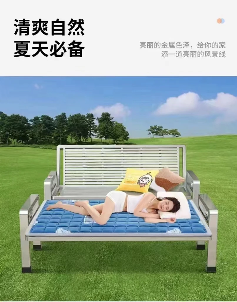 304加厚加粗多功能两用不锈钢沙发室内阳台客厅办公室户外家用