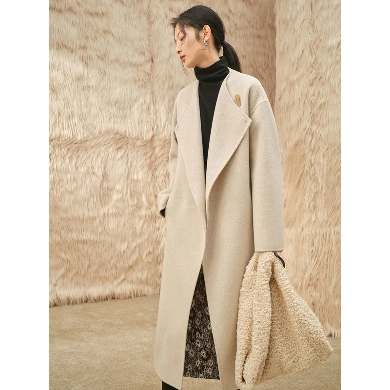 orange desire一粒扣廓形羊毛外套女2023秋冬双面大衣OD2CWW8029