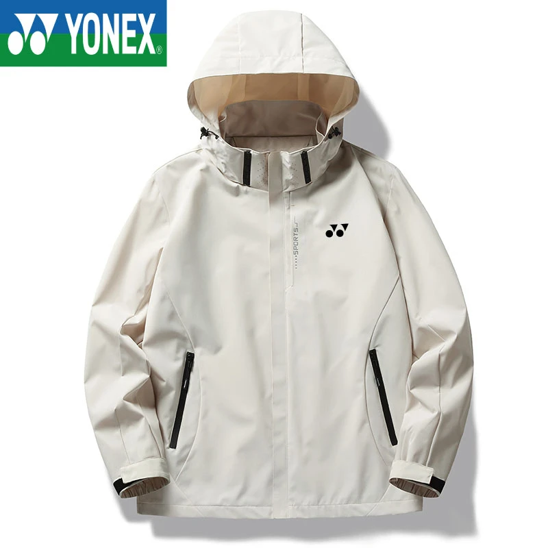 YONEX尤尼克斯冲锋衣秋季户外休闲防风防水可拆卸帽登山服男外套
