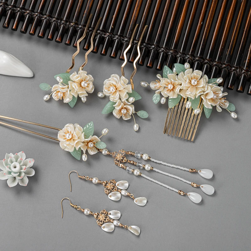 春亦轩木兰花古风发饰女气质春夏超仙古装马面裙发梳发钗头饰套装