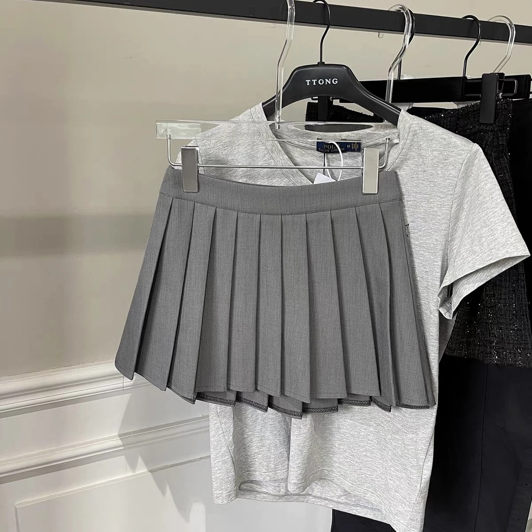 百褶裙短裙女秋季爆款2025新款百搭学院风高腰A字显瘦半身裙裤裙