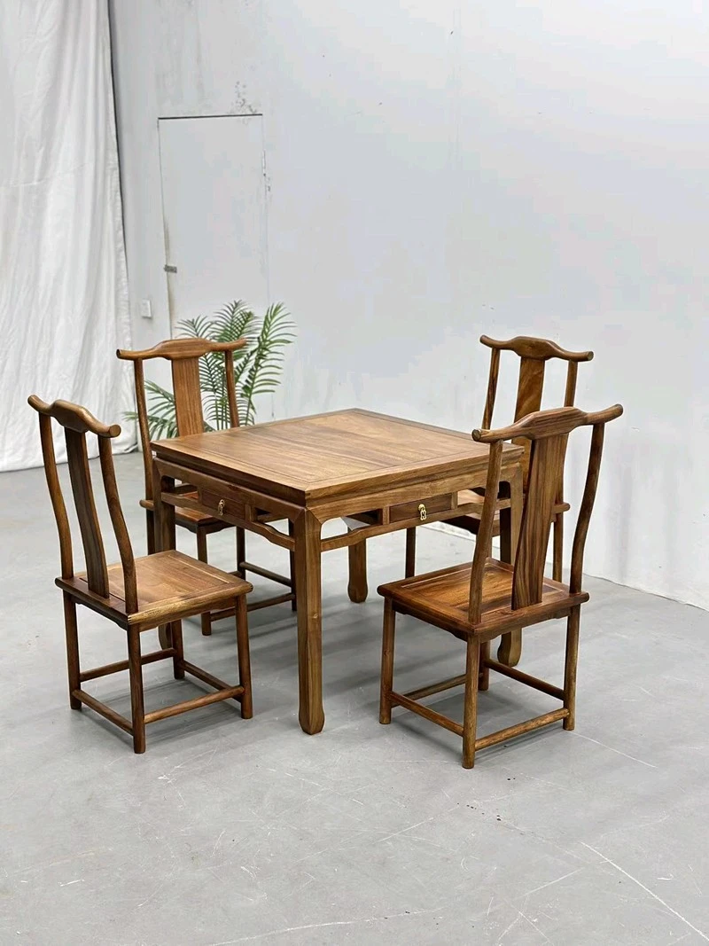 南美胡桃木四方桌麻将桌牌桌，5件套，有辅料（全国不包邮）