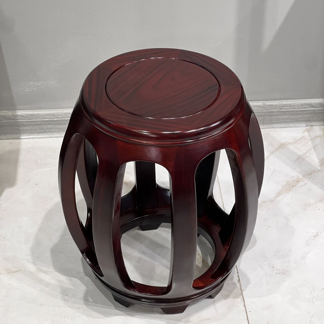黑酸枝鼓凳餐凳古筝凳绣墩凳 坐高45cm